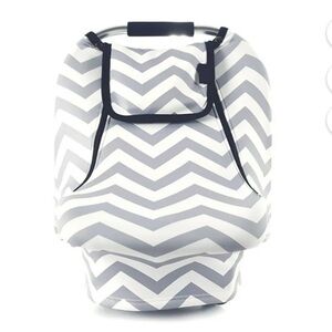 Gray and White Chevron Car Seat Cover